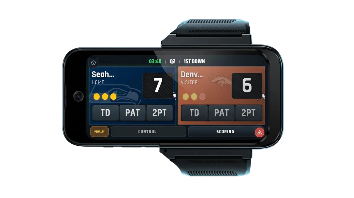Scoring interface on the Sideline Command wrist device
